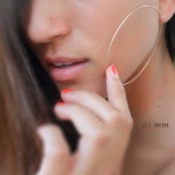 Jewelry - 14K Gold Filled Minimalist Earrings, Lightweight Endless Hoops 65 mm